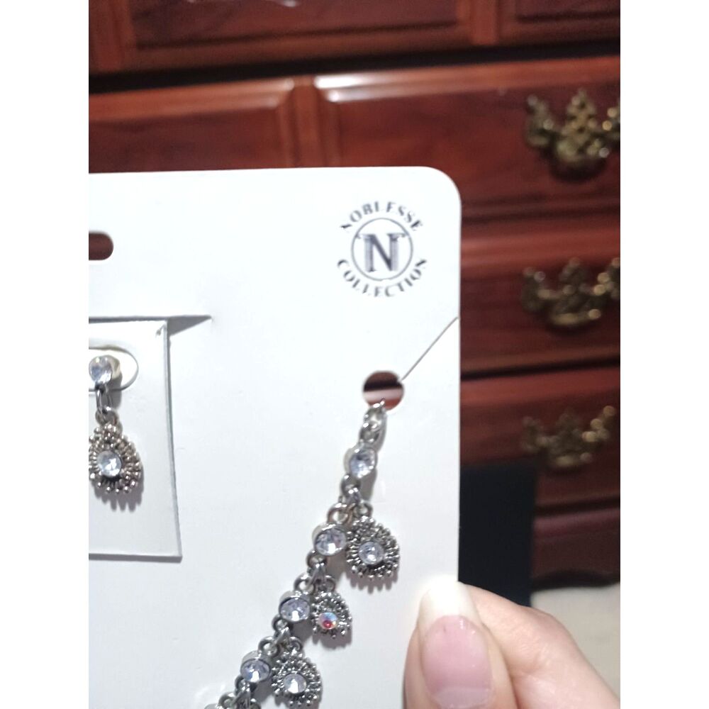 NWT Vintage NOBLESSE Austrian Crystal Jewelry Set, 16" - Picture 3 of 4